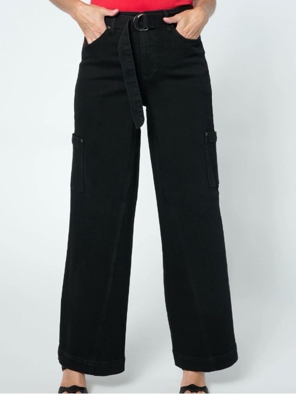 New Peace Love World Regular Authentic Denim straight Leg Jeans Black Petite 6